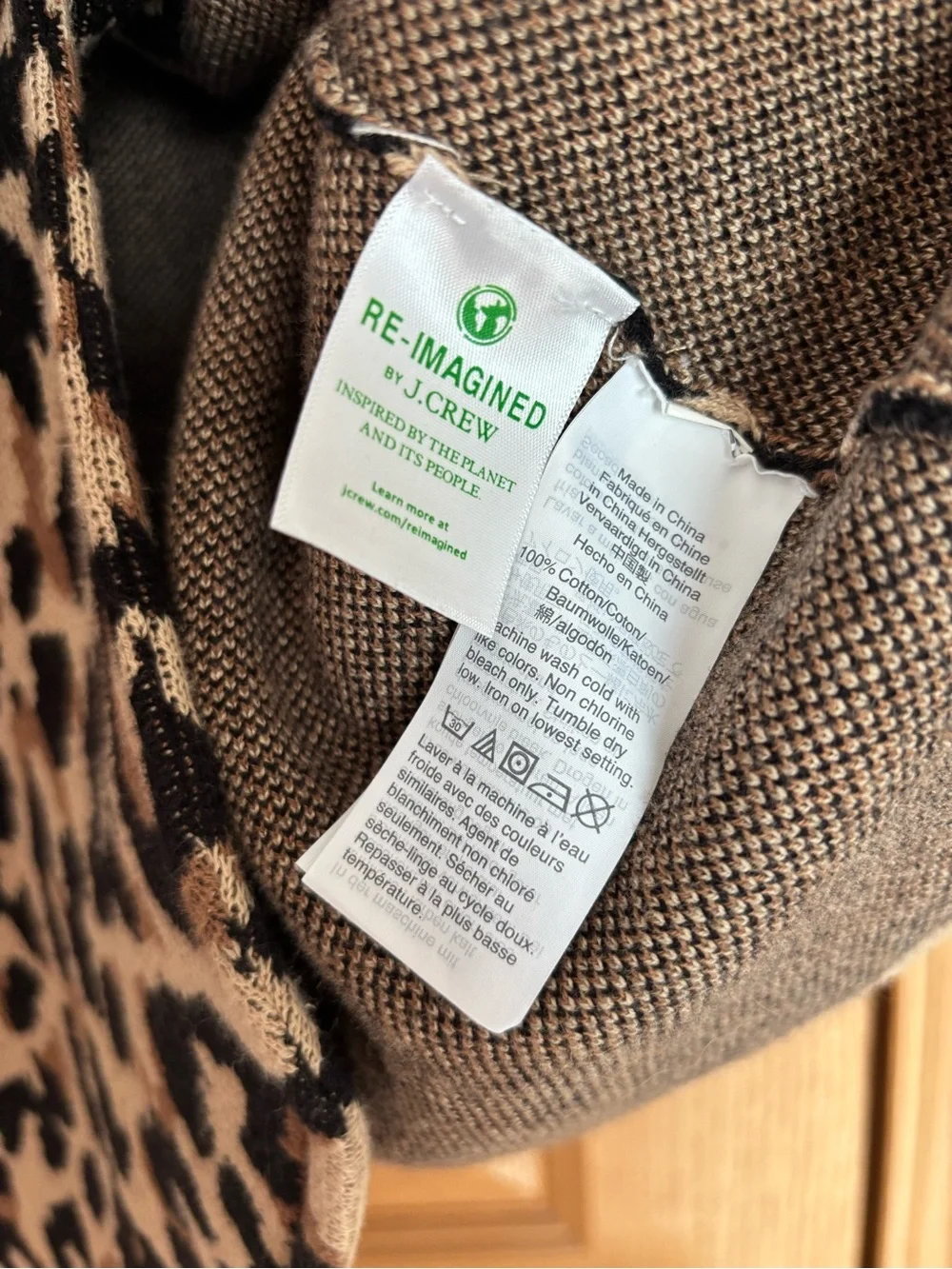 J. Crew Leopard Print Teddy Jacket in Beige and Black